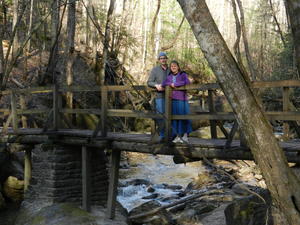 David and Kristina B on the bridge, just before Princess Falls.