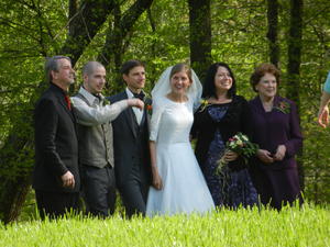 We didn't take any photos of the wedding, but we got some during the reception. :)