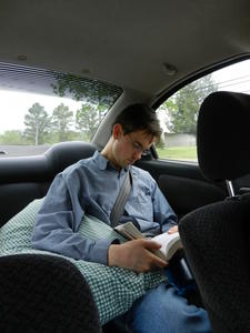 David sleeping on his Nepali language book...