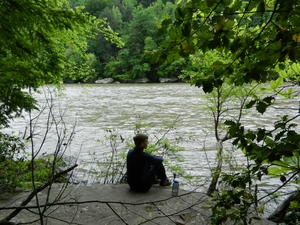 Daniel enjoying the river...