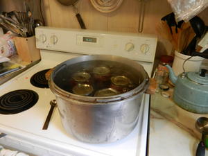 Strawberry Jam time.... Kristina had never made that before, so she had fun experimenting.