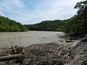 We relaxed here for a while, just listening to the river rushing by, soaking up the sunshine, and cooling our feet in the water.