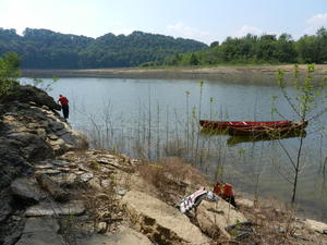 The canoes started floating away while we ate, but they didn't get too far. :) It was a great trip!