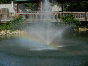 Rainbow in the fountain.