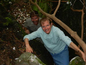 We climbed up to the top of the falls, too!