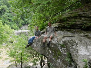 Daniel and Dad taking it easy.