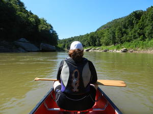 Headed back--downstream this time! Smooth sailing!