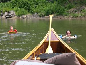 Kristina and Kimberly swimming