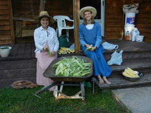 Kim and Kristina froze 15 quarts of cut corn.