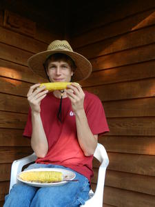 Daniel enjoying some of it for lunch.