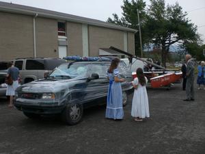 Their car was well-decorated! :)