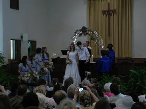 And their exit--we didn't get a photo, but they both ran down the aisle together! :)