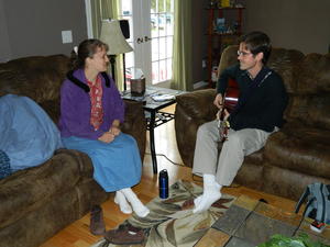 David and Kristina B. singing a song they wrote.