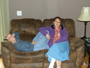 The two Kristina's catching some R&R.