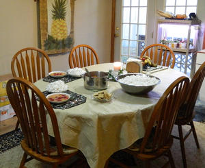 Candlelit supper on Sabbath evening.