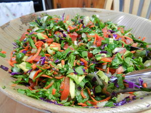 Dad made his special salad in a bowl that he made himself!