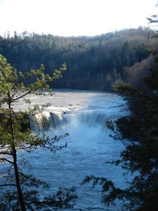 Cumberland Falls at flood stage.