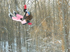 Madeleine enjoying the swing.