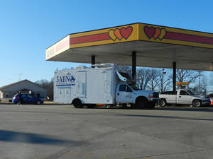At a Texas gas station on our way back. Apparently we were following 3ABN!