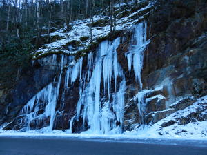 We saw lots of icicles along the road.
