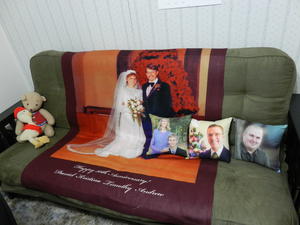 Mom and Dad's anniversary gift--complete with pillow photos of each of us.