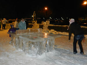 Ping Pong Table... made out of ice!