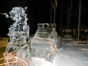 Sea Horses pulling a carriage.