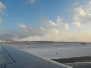 Billows of snow that it left behind!