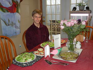 Pizza wheels and Quiche made out of greens harvested from our garden!