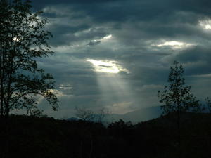 On Friday morning, the glimpse of the sunshine was incredible--shining its beams on the mountain tops.