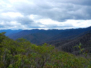 Our first glimpse of the surrounding mountains! 