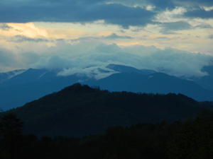 The view from our cabin when we arrived back that evening!