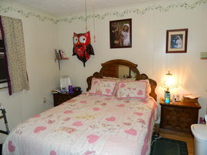 Our bedroom has a totally new look! We'd been hunting for a nice quilt/bedspread (that we actually liked AND could afford) since we've been married. Down at Pigeon Forge we found a quilt barn and here's the result! :D