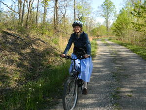 Kristina on her bike.