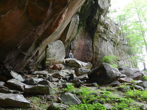 Daniel found his viewpoint way up on the boulders.