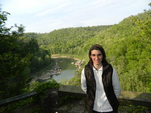 Amy at the viewpoint at the end of the trail.