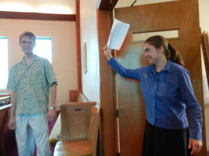 The end of April found us down in Dayton, TN for David and Kristina B's (soon to be Kristina A) wedding weekend! Here Kimberly, the wedding coordinator, was putting Daniel in his place! lol