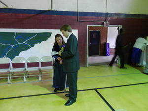 Mark was our sound man and assistant Emcee until Daniel and Kristina could come in and take over. Here he is getting his orders from the wedding coordinator.