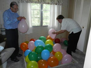 We filled their bedroom with balloons. 