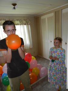 Levi and Gracie had a blast with the balloons.