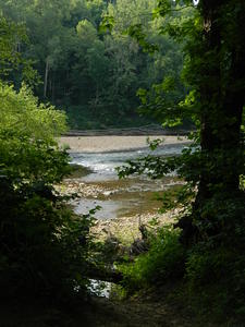 Back at the river, headed up the trail to the car.