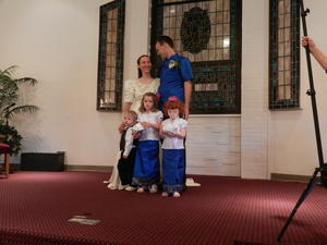 The flower girls in their little Lao costumes.