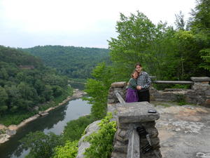 David and Kristina A at the lookout at Yahoo Falls.