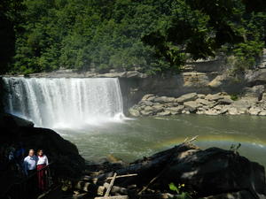 Got a neat shot of John and Connie with the falls and the rainbow, too!