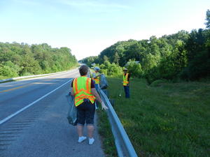 Kristina walked a few miles with the homemakers club doing trash pick-up along Hwy 27.