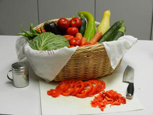 Our cooking class this month was on garden vegetables--especially zucchini. This was our display for the Whitley City class.