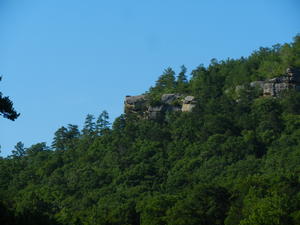 That big flat boulder up there is Buzzard Rock--where we love to hike to, and have posted so many pictures of the river below.