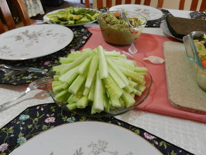 After church, we came home for lunch and there was 8 of us, total! Kimberly, David and Kristina A, Mom, Andrew, and Tauvaris. Dad joined us by skype video--he was the 9th person!