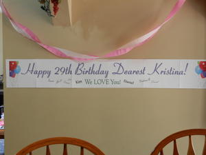 A closer view of the sign Kimberly made.