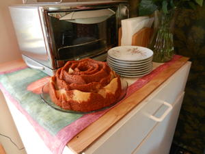 A Cherry-flavored Rose Bundt Cake that Kristina had made.